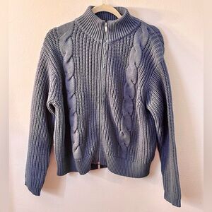 Woman’s cable knit zip up sweater. The Haven from Talbots size small